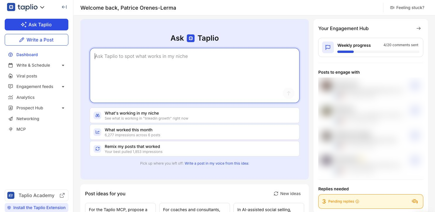 Taplio screenshot