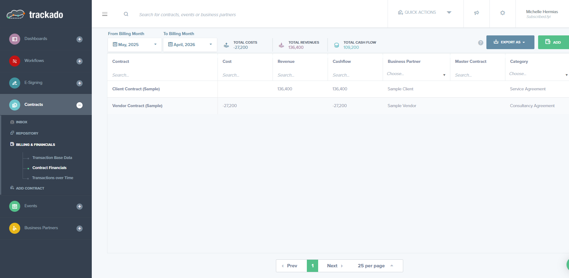 Trackado screenshot
