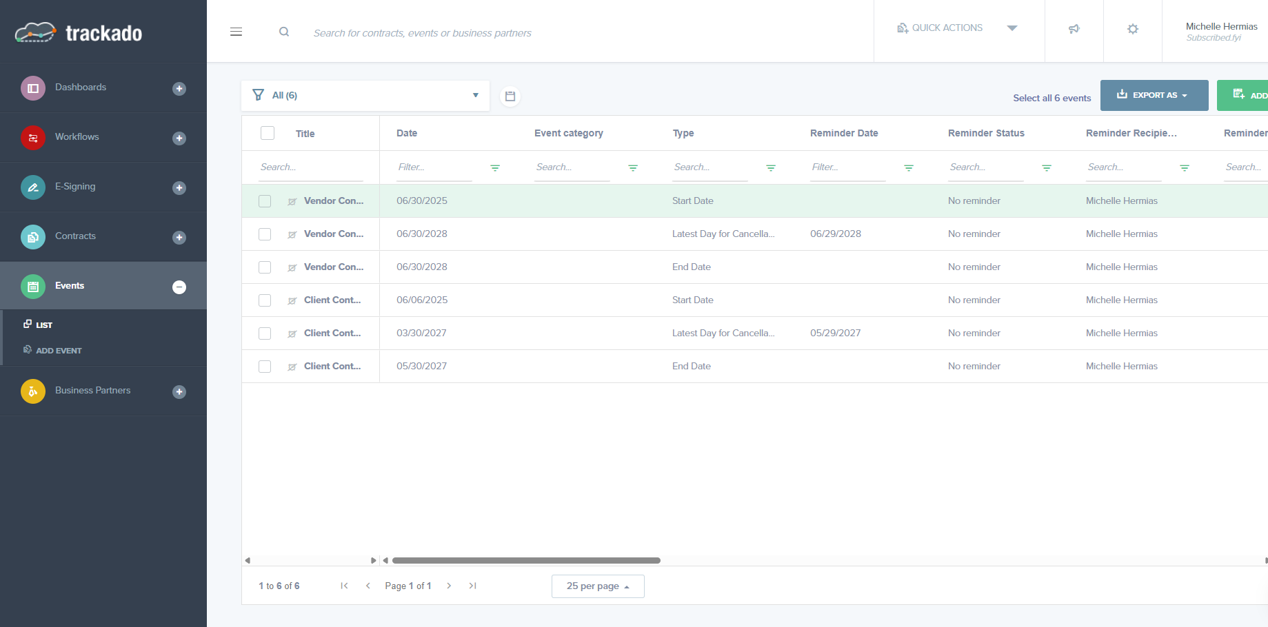 Trackado screenshot
