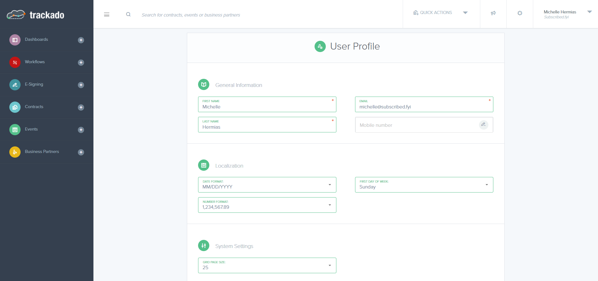 Trackado screenshot