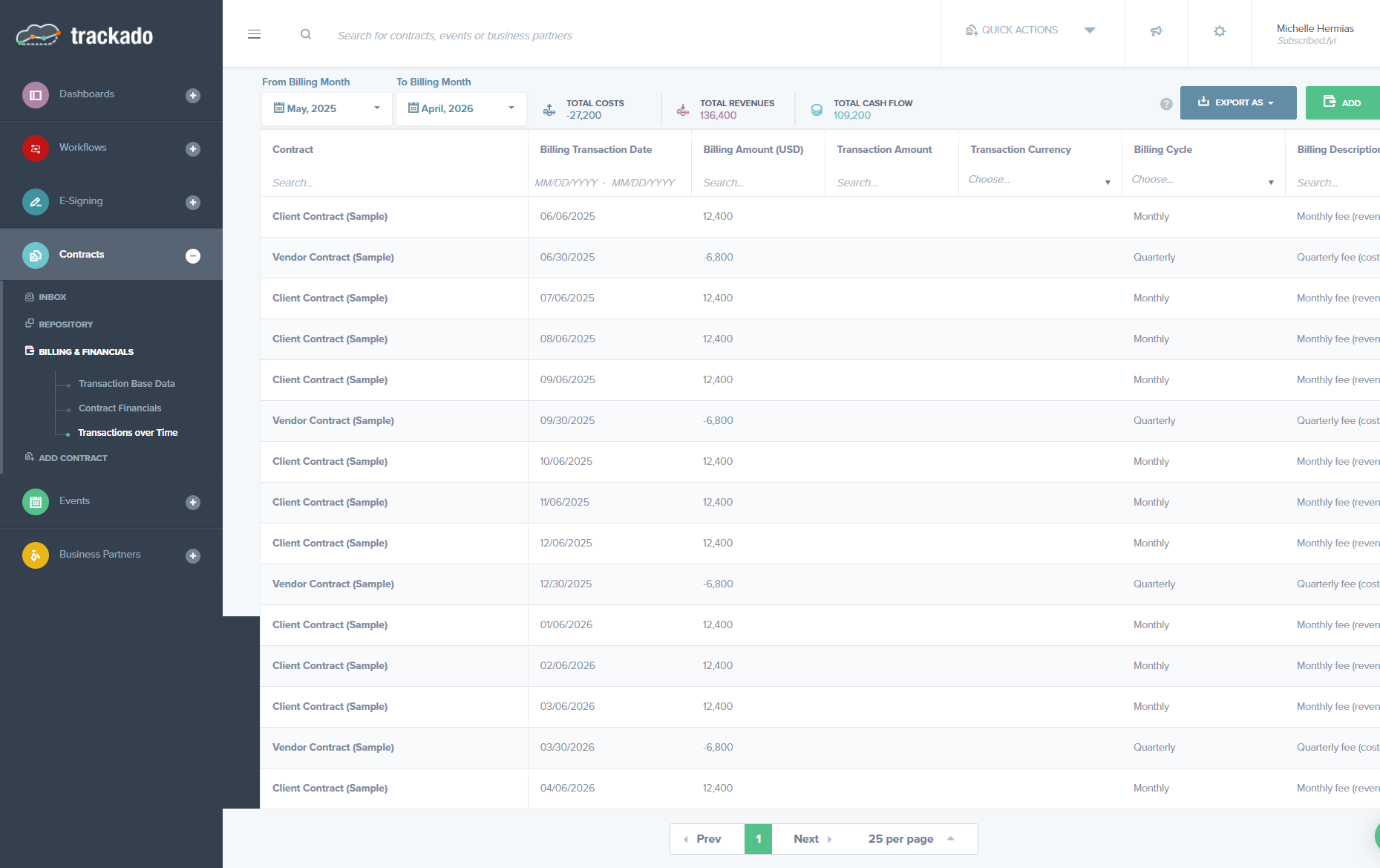 Trackado screenshot