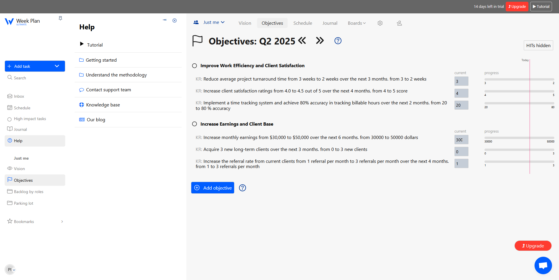 Week Plan screenshot