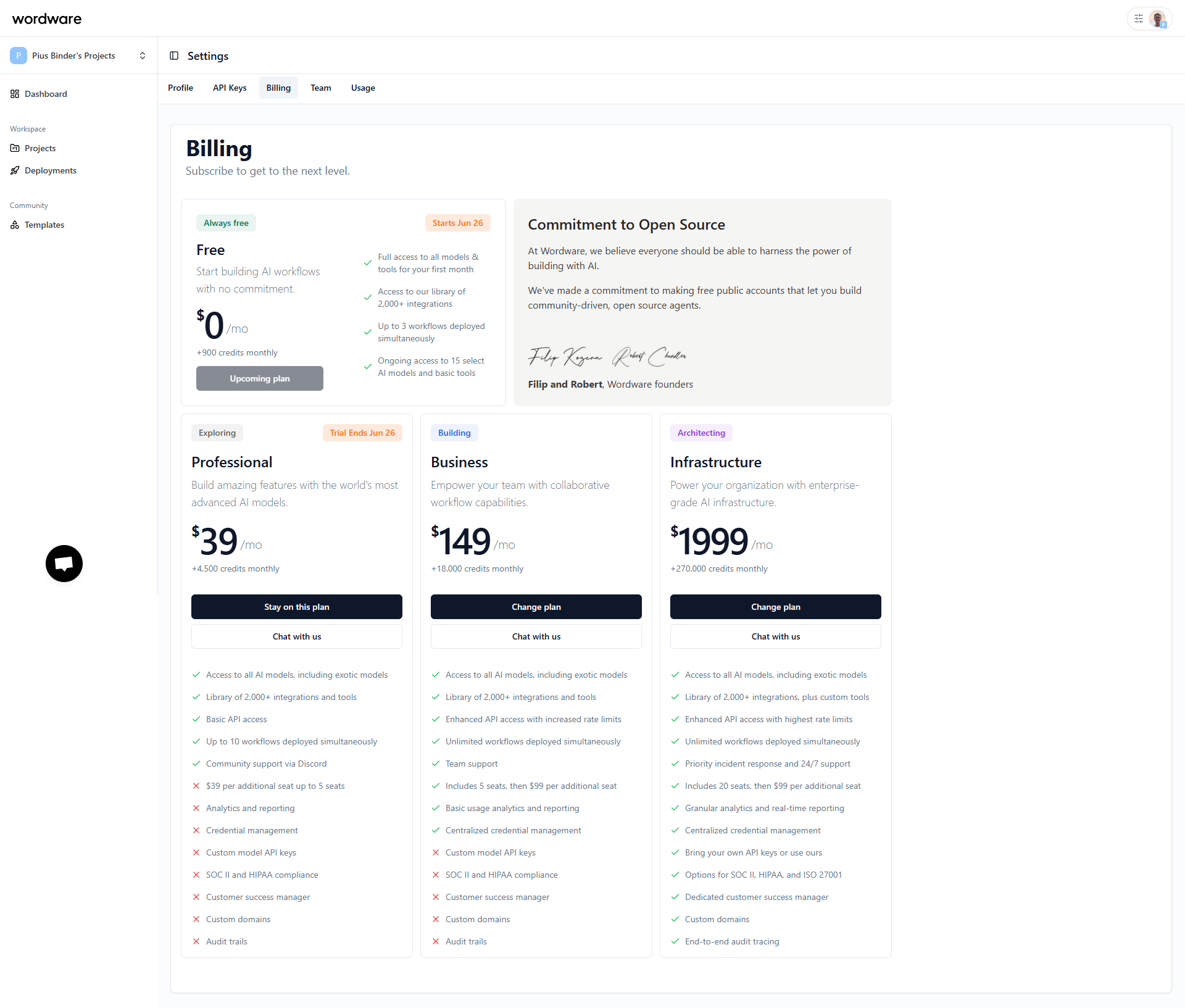 Wordware screenshot