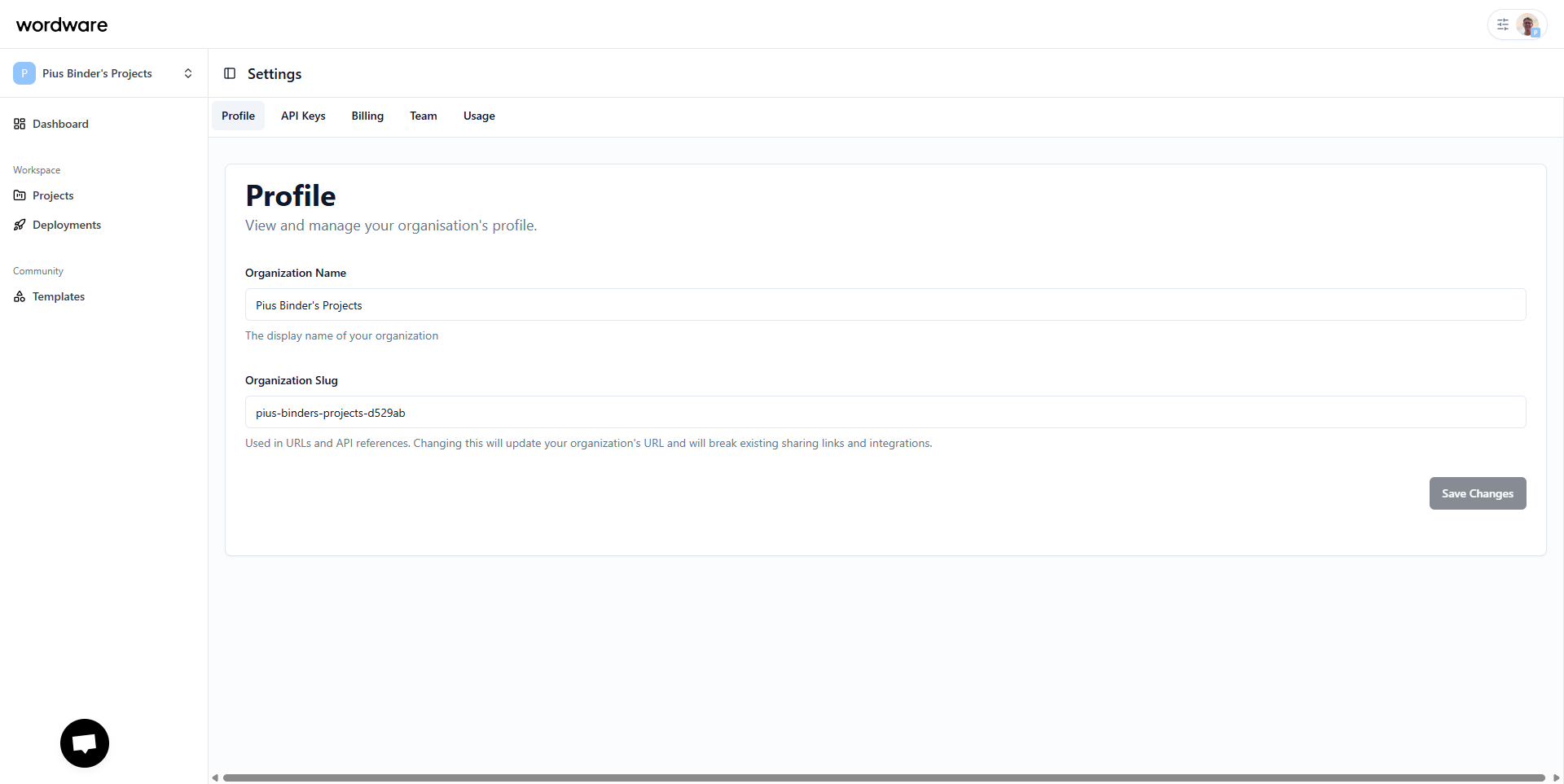 Wordware screenshot