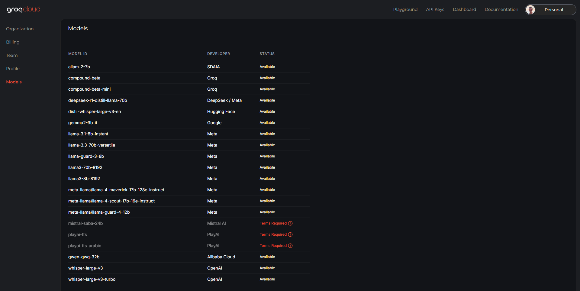 Groq screenshot
