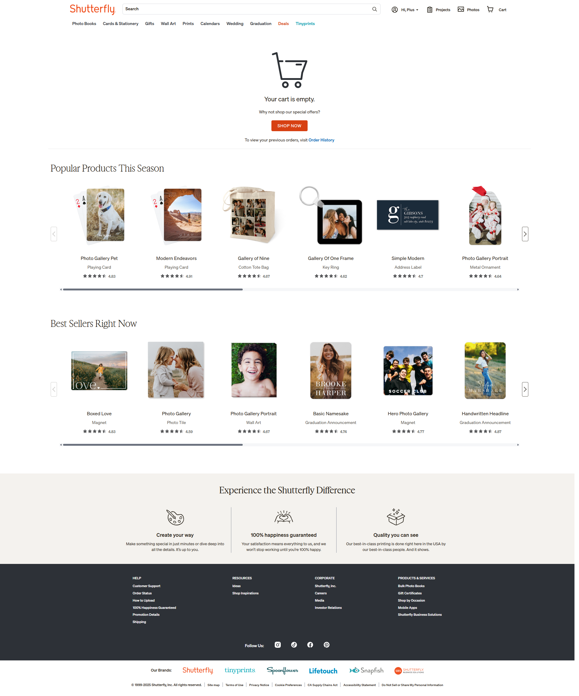 Shutterfly screenshot