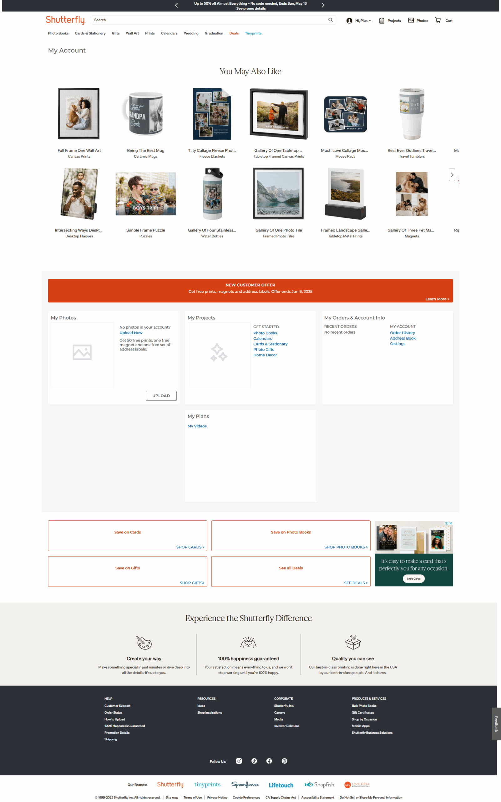 Shutterfly screenshot