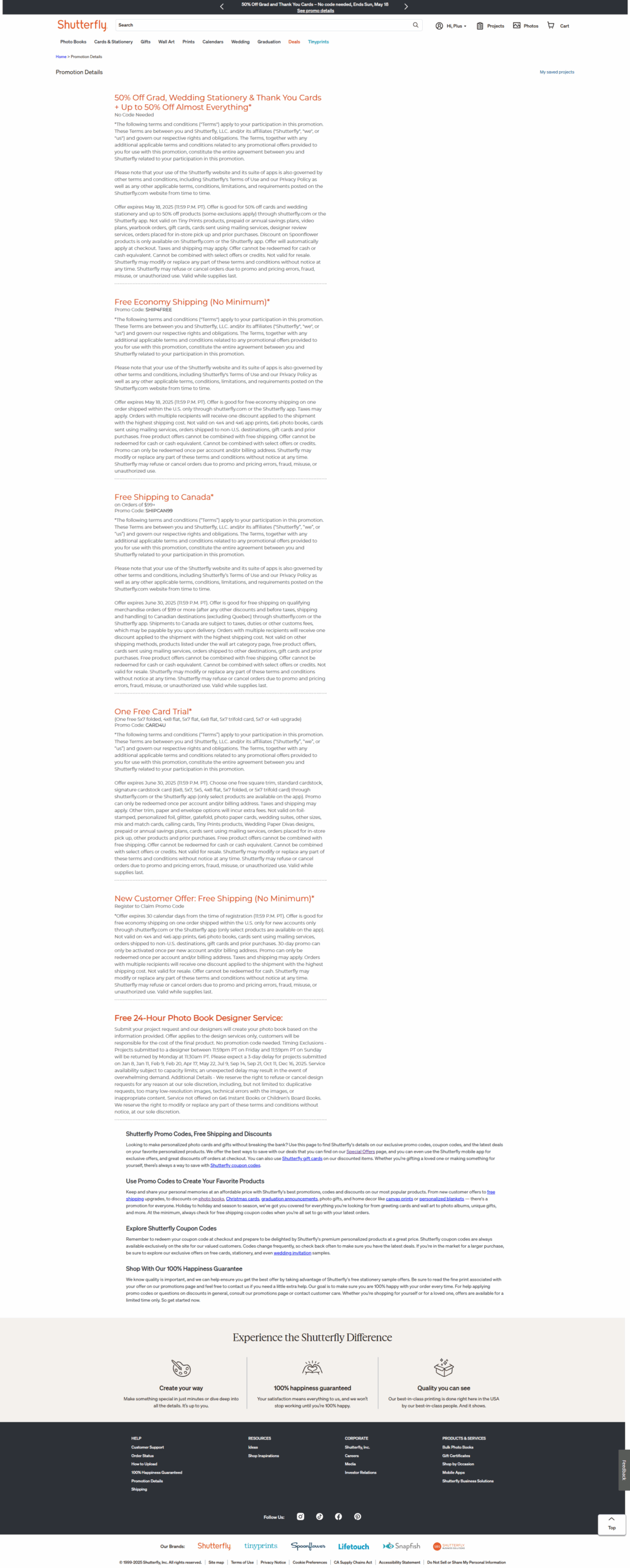 Shutterfly screenshot