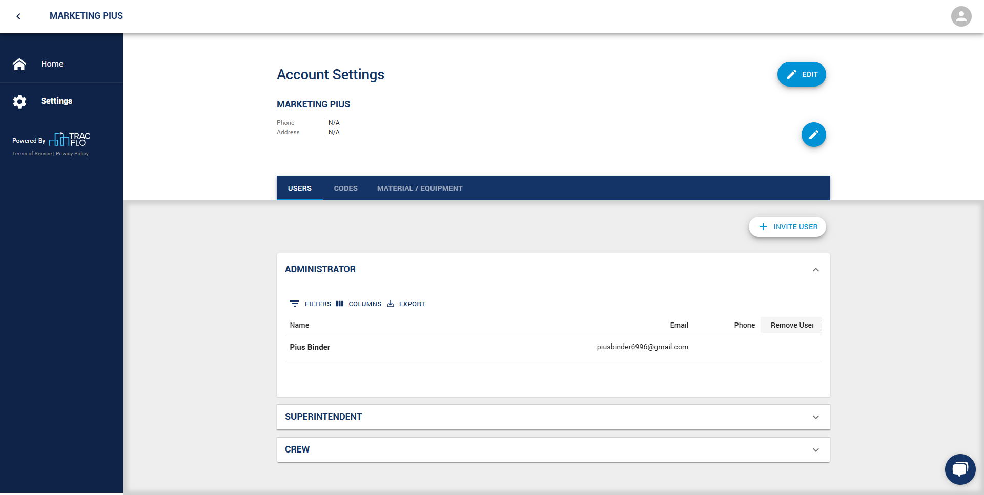 TracFlo screenshot
