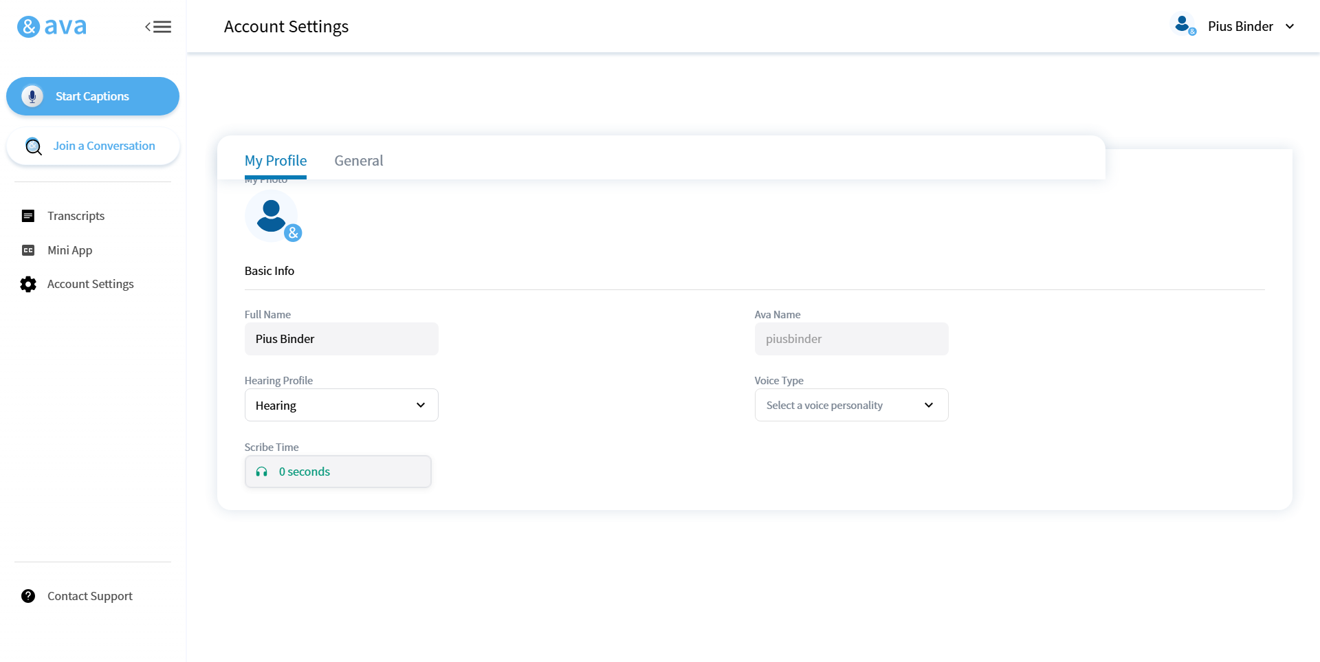 Ava Accessibility screenshot