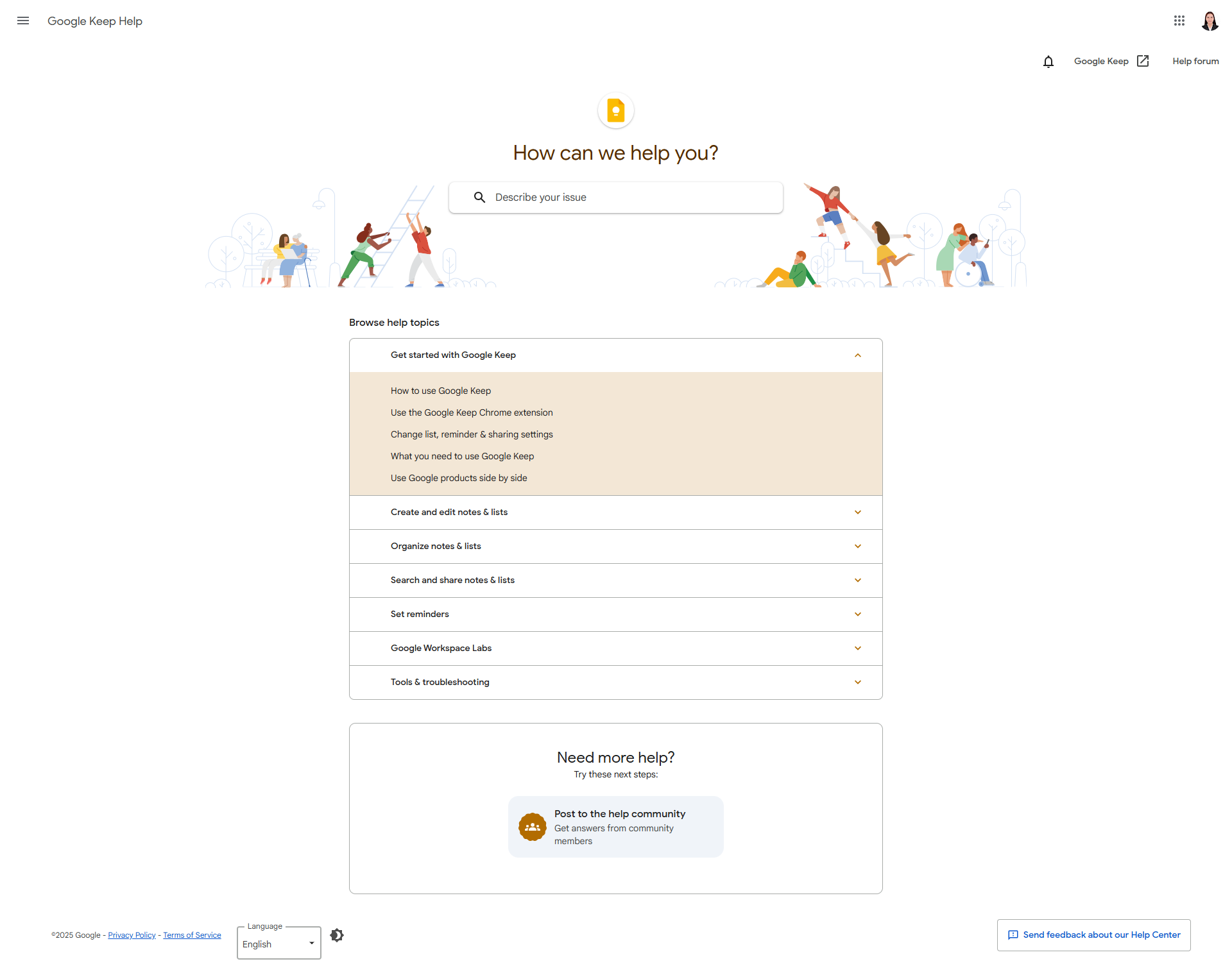 Google Keep screenshot